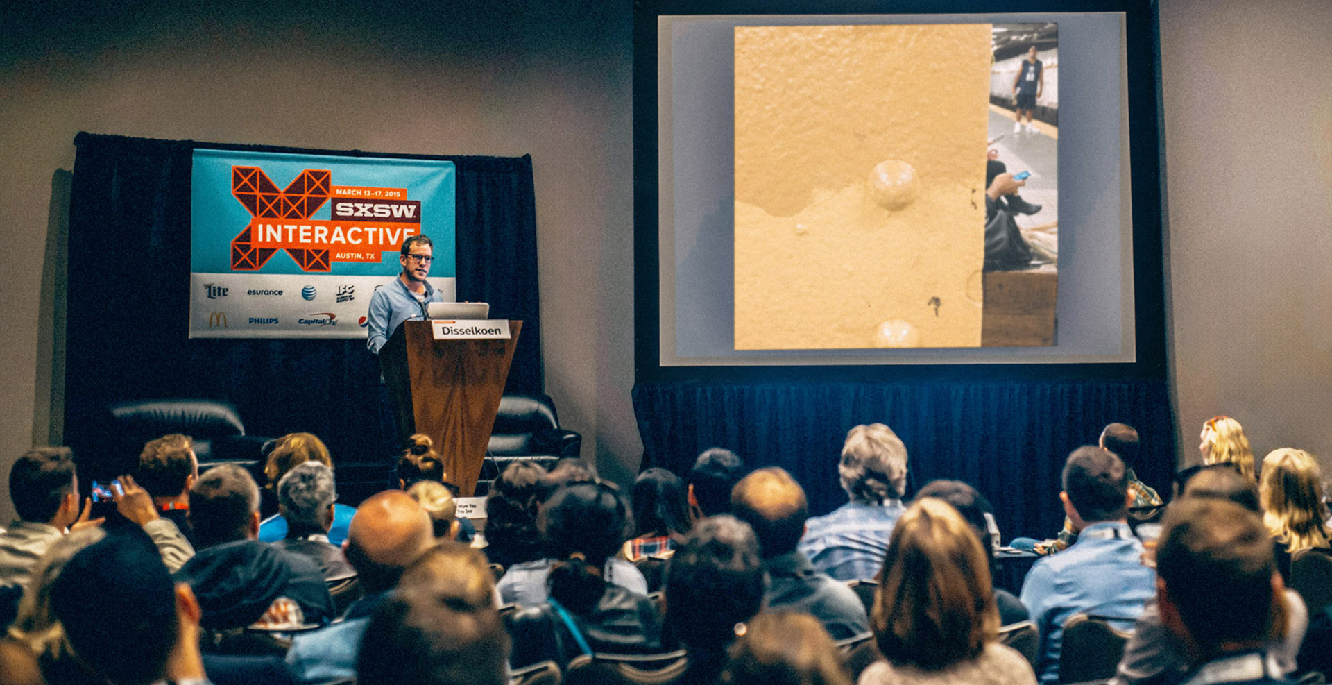 Daniel Disselkoen speaking at SXSW