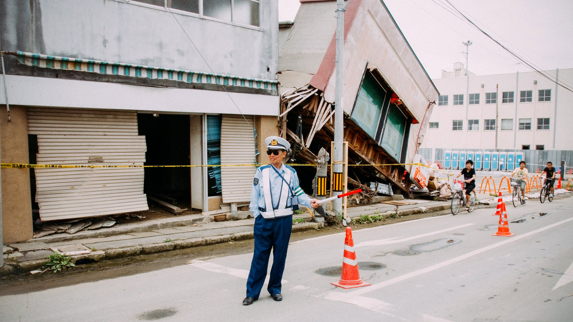 Policeman in Ishinomaki, after the tsunami hit